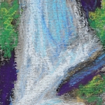 Â©2013 Kristen Gilje Zion\'s Waterfall, pastel sketch 1